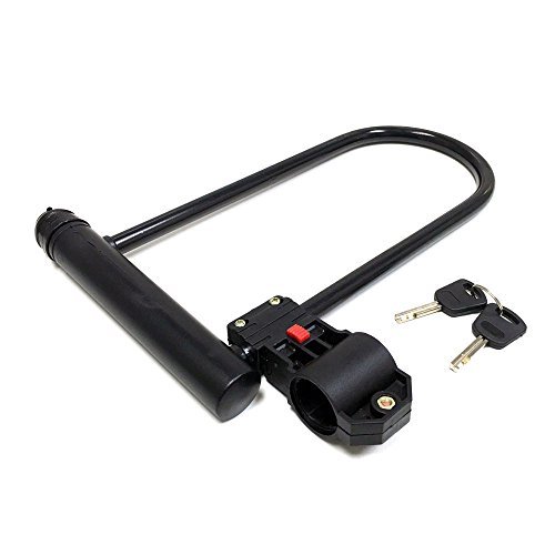 MMG Motorcycle Scooter Anti-Theft Security Lock U Shaped, Comes with Two Keys and Carry Bracket