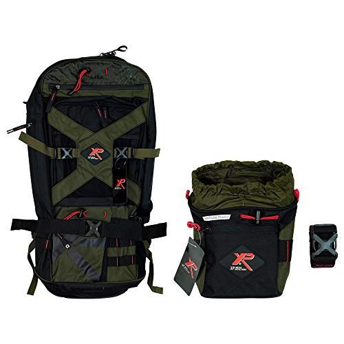 XP Metal Detectors Finds Pouch & Backpack 280, designed for XP metal detectors and finds pouch provided with one large pocket and one small pocket closed by a zip (XPBACKPACK & XPPOUCH)