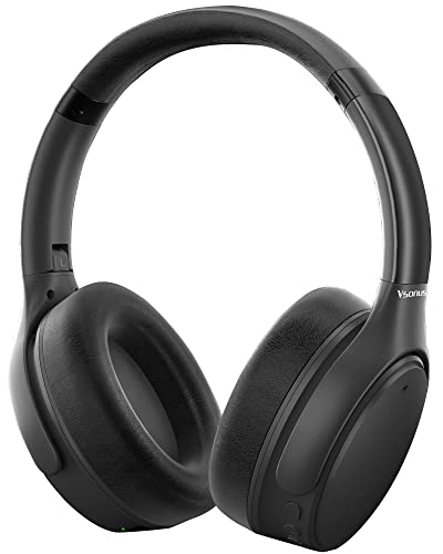 Vsonus Noise Cancelling Headphones Wireless Bluetooth, Over Ear Bluetooth Headphones Noise Canceling with Microphone for Adults, 40H Playtime, Deep Bass Sound, Folding, Comfortable Earpads