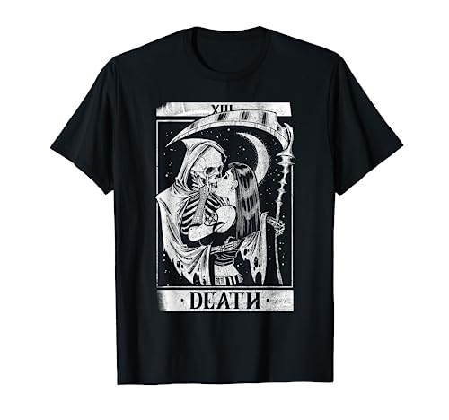 Blackcraft Vintage Death the Grim Reaper Kiss Tarot Card T-Shirt