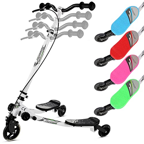 Swing Wiggle Scooter, 3 Wheel Foldable Drifting Scooter for Kids Ages 3-8 Years Old with 4-Level Adjustable Height Boys and Girls Gift