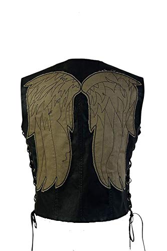 FANCYONE TWD Daryl Dixon Vest with Bandage Leather Cosplay Costume for Men (Male, L)