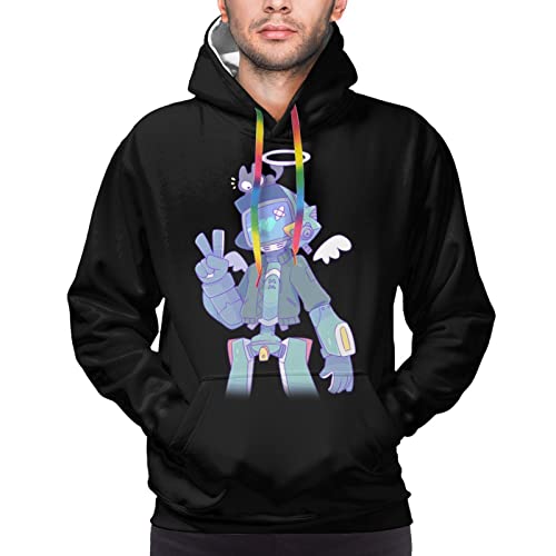 DaihAnle FLCL Canti Men's Hoodies Pullover Hooded Sweatshirt Sports Hoodie X-Large Black