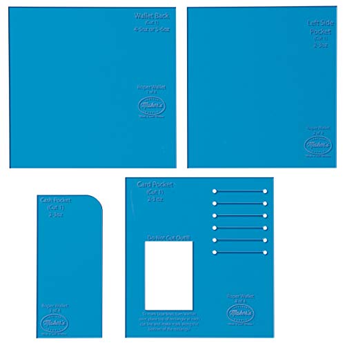 Weaver Leather Roper Wallet Acrylic Template Set by Maker's Leather Supply , Blue