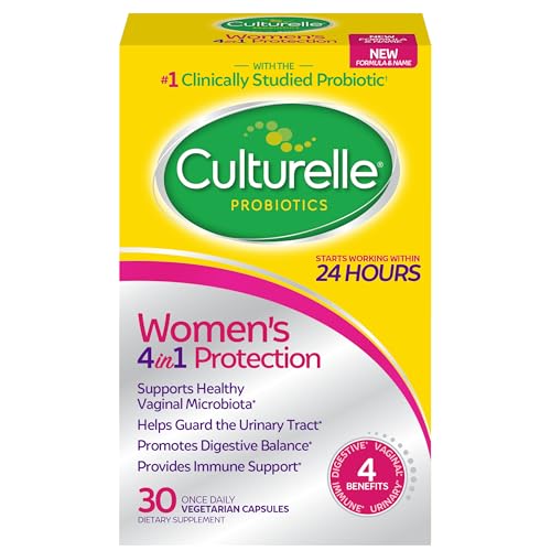 Culturelle Women’s 4-in-1 Daily Probiotic Supplements for Women - Supports Vaginal Health, Digestive Health, Immune Health, Occasional Diarrhea And Gas - Non-GMO - 30 Count