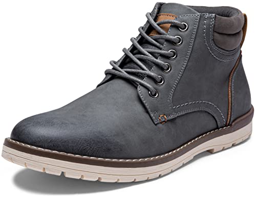 Vostey Men's Boots Hiking Boots Casual Boots for Men Water-resistant Chukka Boot for Men (BMY673 grey size 10.5)