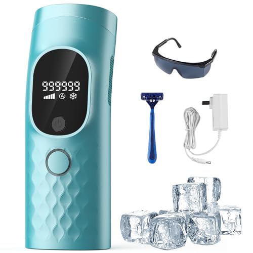 Laser Hair Removal for Women Permanent with Painless Ice Cooling IPL Laser Hair Removal Machine with Shaver, Goggles Permanent Hair Removal Device Flashes 999,999 for Body and Face for Home Use