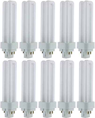 Sunlite PLD13/E/SP35K/10PK 3500K Neutral White Fluorescent 13W PLD Double U-Shaped Twin Tube CFL Bulbs with 4-Pin G24Q-1 Base (10 Pack)