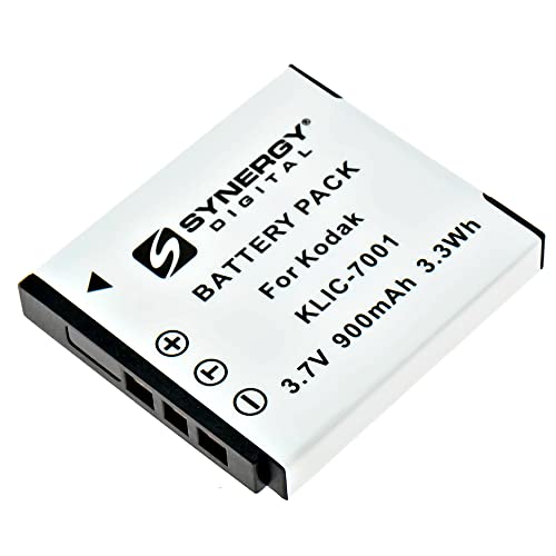 Synergy Digital Camera Battery, Compatible with Kodak KLIC-7001 Battery (Li-Ion, 3.7V, 900mAh) - Ultra High Capacity