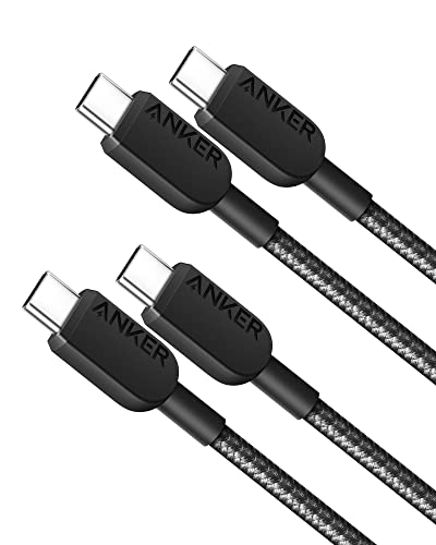Anker USB C Cable, USB C to USB C Cable (3ft,2Pack), (60W/3A) USB C Charger Cable Fast Charge for iPhone 15/15Pro/15Plus/15ProMax, Samsung Galaxy S23, iPad Pro 2021, iPad Air 4, MacBook Pro 2020