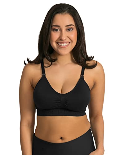 Kindred Bravely Simply Sublime Seamless Nursing Bra for Breastfeeding | Wireless Maternity Bra (Black, X-Large)