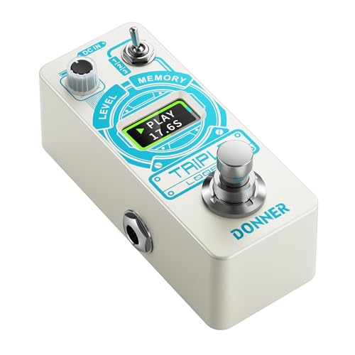 Donner Triple Looper Guitar Pedal, 90 mins Looping Time Loop Pedal with Screen, 3 Loops Looper Pedal with Unlimited Overdubs Undo/Redo