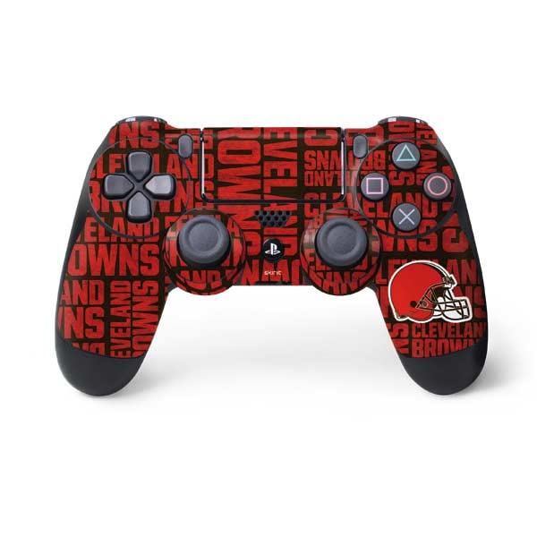 Skinit Decal Gaming Skin Compatible with PS4 Controller - Officially Licensed NFL Cleveland Browns - Blast Design