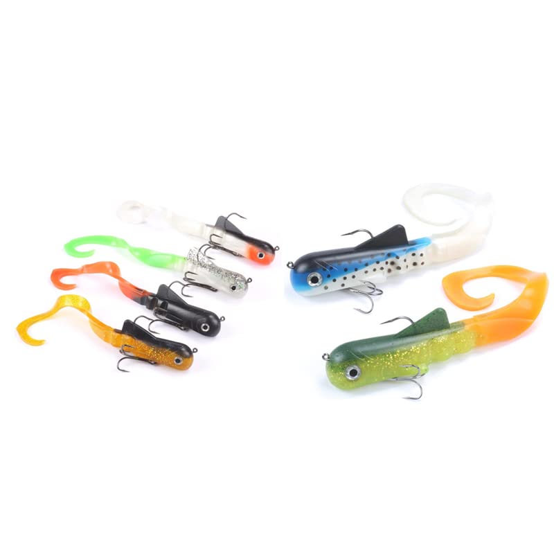MIZUGIWA 8'/20cm 45g Pike Musky Dawg Fishing Soft Bait Lure,Zabder Freshwater Tackle Bull Coarse Pack of 4 +12'/30cm 115g Pike Musky Dawg Fishing Soft Bait Lure Fishing Tackle Pack of 2