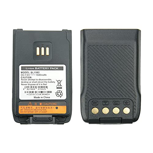 Vineyuan Hytera BL2010 BL1504 BL1502 Two Way Radio Battery for HYT UL913 PD562 PD682G 1500mAh Li-ion Replacement Battery