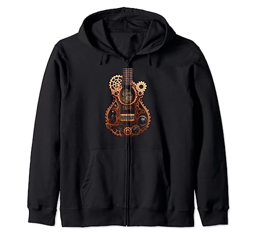 Funny Ukulele music instrument Graphic steampunk Zip Hoodie