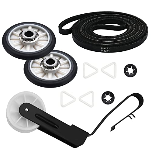 AMI PARTS 4392065 Dryer Repair Kit for Whirl-pool Ken-more may-tag ama-na Dryer Parts Includes 341241 Drum Drive Belt,349241T Support Roller,691366 Idler Pulley