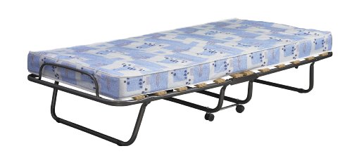 Linon Multi-Colored Mattress Roma Folding Bed, Cot, Blue And White
