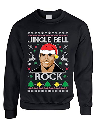 ALLNTRENDS Adult Sweatshirt Jingle Bell Rock Trendy Ugly Christmas Holiday Party (XL, Black)