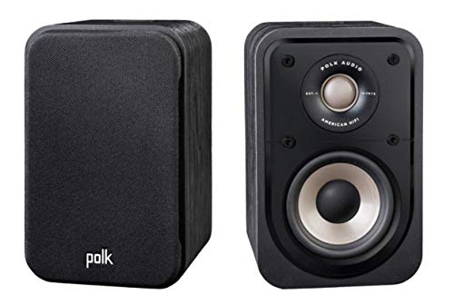 Polk Audio S10E Bookshelf Surround Speakers with Power Port, Acoustic Array, Anti-Diffraction Grille - Black