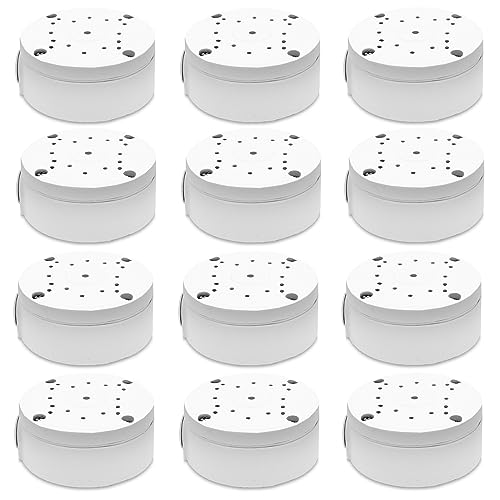 Only Compatible with Bullet Cameras 12 Pack Security Camera Junction Box Waterproof Camera Mount Bracket Hide Cable Aluminum Electric Enclosure Camera Cover for CCTV Junction Mount