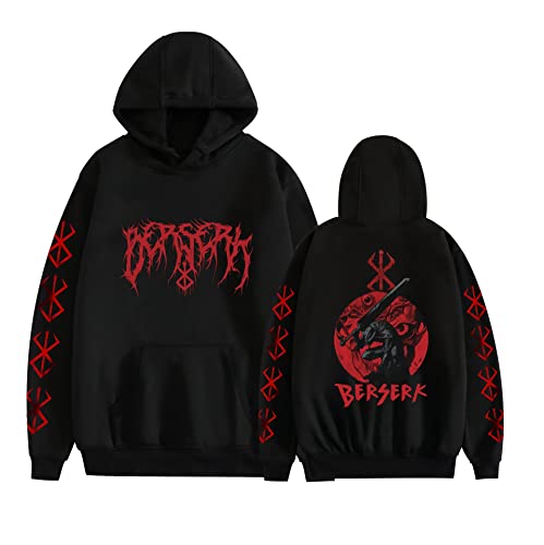 Leveorch Anime Merch Berserk Hoodie 3D Japanese Cosplay Sweatshirts Pullover Hooded Sweater for Adult Men Women (4,X-Small)