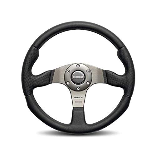 Momo RCE35BK1B Race 350 mm Leather Steering Wheel,Black