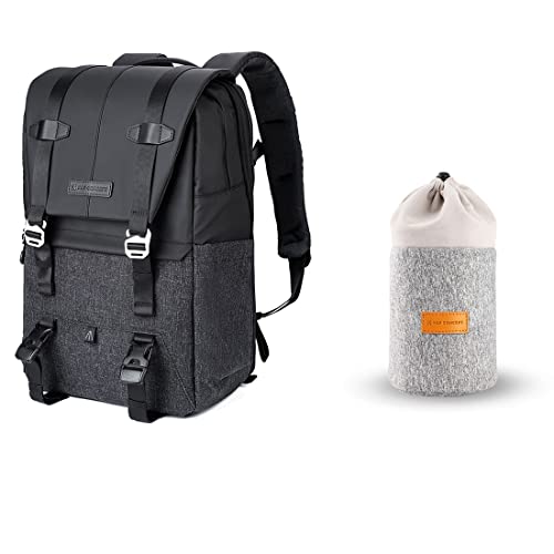 K&F Concept Camera Bag(Backpack 20L)+ 2 in 1 Lens Pouch Bag