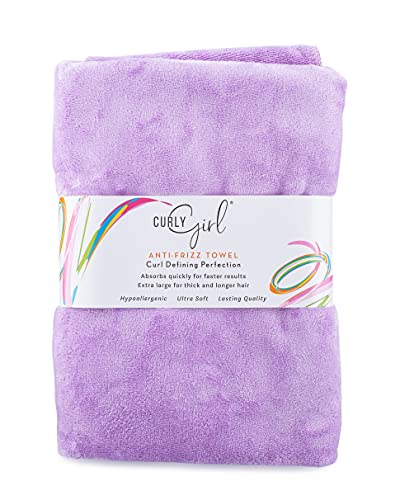 Curly Girl Microfiber Hair Towel, Large Hair Towel 22' x 39', Hair Towel for Women, This Curly Towel is Anti Frizz, Hair Towel for Curls, Super Absorbent, Fast Drying Towel