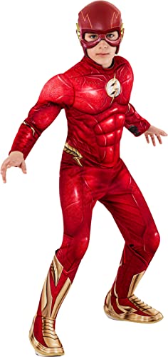 Rubie's Boy's DC: The Flash Movie Deluxe Costume Jumpsuit and Mask, As Shown, Medium