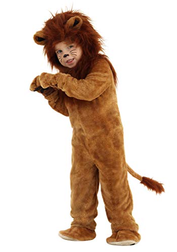 Deluxe Kids Lion Costume Unisex, Brown Mane Cute Cat Safari Halloween Animal Outfit 4T