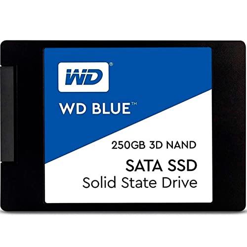 Western Digital 250GB WD Blue 3D NAND Internal PC SSD - SATA III 6 Gb/s, 2.5'/7mm, Up to 550 MB/s - WDS250G2B0A