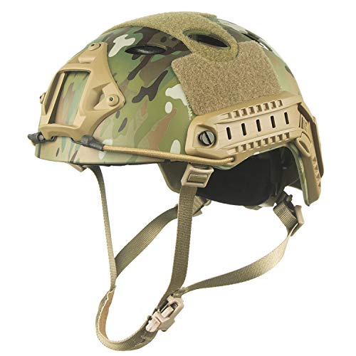 LOOGU Fast PJ Base Jump Tactical Helmet for Airsoft with 12-in-1 Headwear