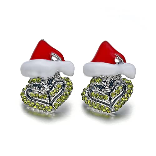 Grinch earrings for women Christmas Santa Earrings Red Green Festival New Year Xmas Gift Jewelry