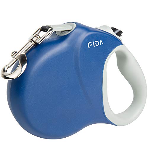 Fida Upgraded Retractable Dog Leash 26ft, Heavy Duty Pet Walking Leash for Medium/Large Breeds up to 110 lbs, 360° Tangle-Free Long Retract Dog Lead, Soft Grip, One-Hand Brake, Blue