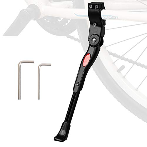 Adjustable Bicycle Kickstand, Aluminum Alloy Bicycle Side Kickstand with 2 Hexagon Wrenches, Fits for 24' 25' 26' 27' Mountain Bike/700c Road Bike/BMX/MTB