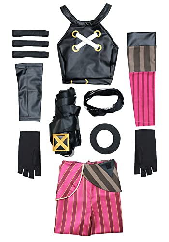 DAZCOS Women's Cosplay Costume Outfit with Golves and Waist Belt for Halloween (X-Large)