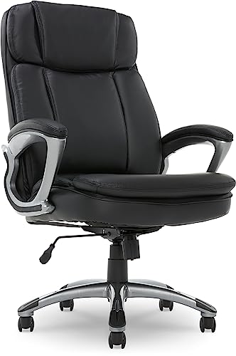 Serta Fairbanks Big and Tall High Back Executive Office Ergonomic Gaming Computer Chair with Layered Body Pillows, Contoured Lumbar Zone, Black