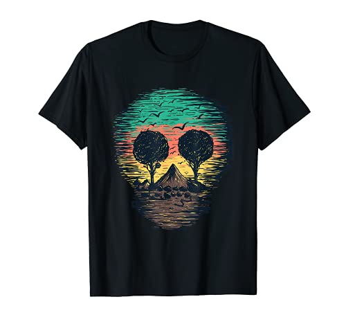 Skull Nature Night Graphic Design T-Shirt Outdoor Camping