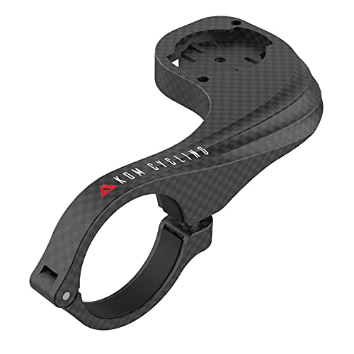 KOM Cycling Garmin Bike Mount with Carbon Finish from Garmin Edge Mount Designed for Garmin Edge 530 and Garmin 830 and Other Garmin Models