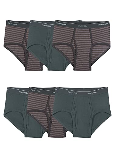 Fruit of the Loom mens Tag-free Cotton Briefs Underwear, 6 Pack - Assorted Stripe/Solids, Medium US