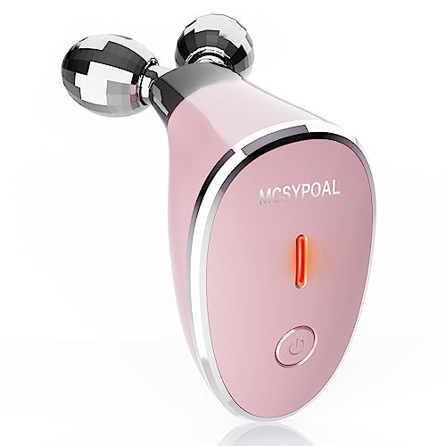MCSYPOAL Microcurrent-Facial-Device, Microcurrent Facial Massager Roller, Face Sculpting Tool, Face Massager for Instant Face Lift, Skin Tightening, Wrinkle Removal, Anti Aging Tool, Rose Gold