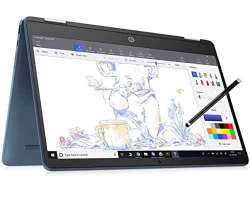 HP Newest Laptop X360 14a Chromebook 14' HD Touchscreen, Intel Quad Core N4120, 4GB DDR4 64GB eMMC WiFi HD Webcam Stereo Speakers Bluetooth 5.0 iSlik Pen Forest Teal (Renewed)