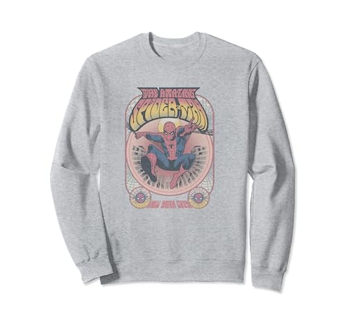 Marvel Spider-Man Classic Comic Seventies Vintage Poster Sweatshirt