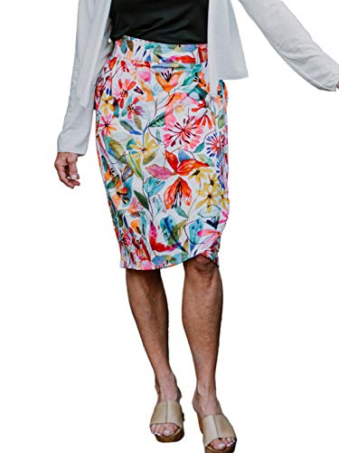 RipSkirt Hawaii - Length 3 - Quick Wrap Cover-up That Multitasks as The Perfect Travel/Summer Skirt (XXL / 20-22, Wildflower Watercolor)