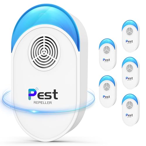 2024 Upgraded Ultrasonic Pest Repeller 6 Packs, Indoor Mosquito Repellent for Rodent, Roach, Mouse, Bugs, Mice, Spider, Electronic Plug in Pest Control for House, Garage, Warehouse, Hotel
