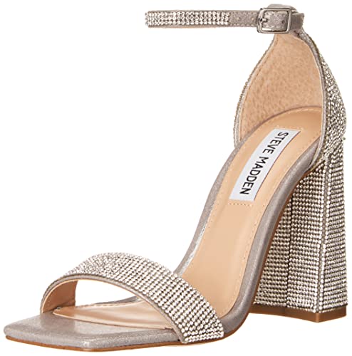 Steve Madden Women's Tiaa Heeled Sandal, Rhinestone, 8