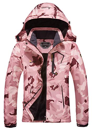 MOERDENG Women's Waterproof Ski Jacket Warm Winter Snow Coat Mountain Windbreaker Hooded Raincoat Jacket