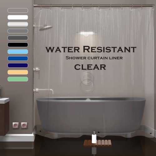 ZEMAHOME PEVA Plastic Shower Curtain Liner - 1 Pack Premium Light Weight 72' x 72' Clear Bathroom Shower Showroom Curtain Liner with Rustproof Metal Gromments and Weighted Magnet