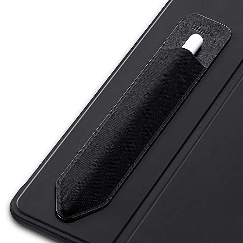 ESR Pencil Case Holder Compatible with The Pencil (Pro and 1st and 2nd Gen), Elastic Pocket for Stylus Pen [Pencil Protected and Safe] Pouch Adhesive Sleeve Attached to Case for Pencil, Black